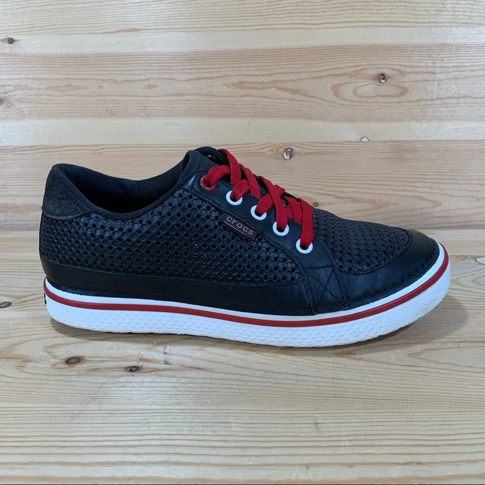 Crocs Hank Haney Drayden Golf Shoes Spikeless Men’s 7 Black Red White